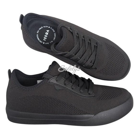 Vessi Weekend Mens 7 Womens 8 Space Black Waterproof Dyma-Tex Knit Sneaker - Picture 1 of 13